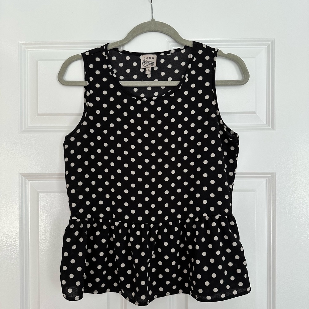Comp Vintage Polka Dot Tank Top